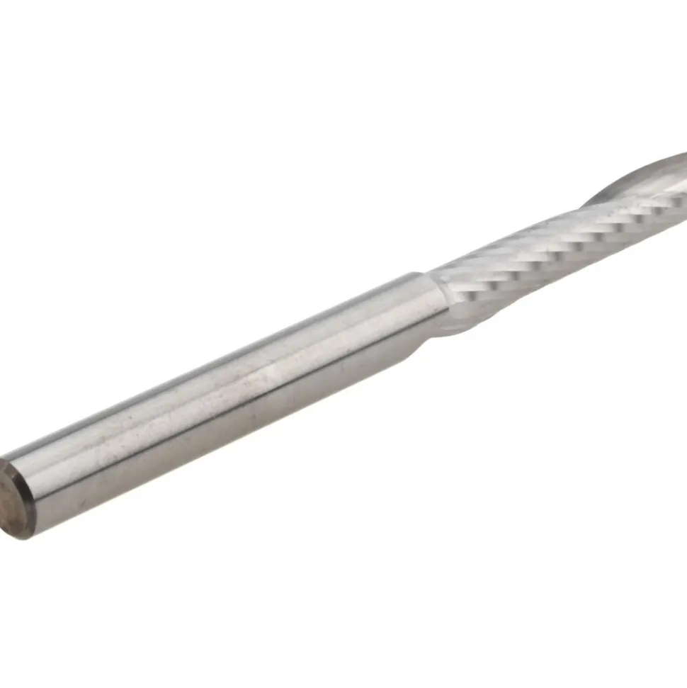 Spiral Router Bit: 1/4" Dia, 1-1/4" LOC, 1/4" Shank Dia, 1 Flute, Upcut