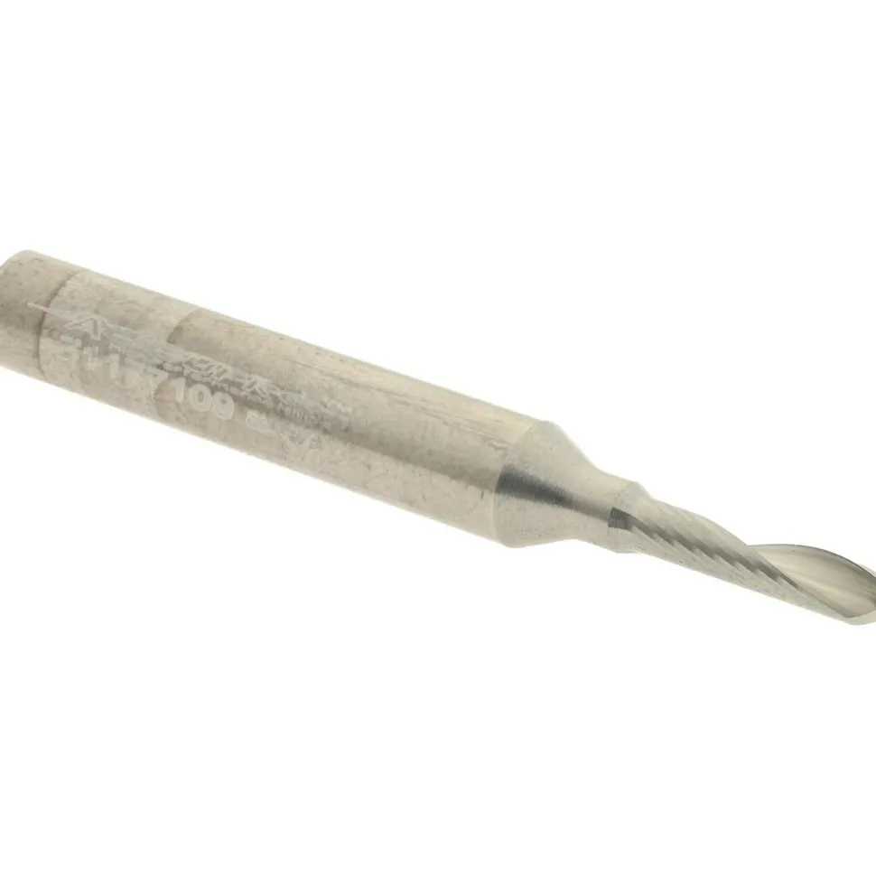 Spiral Router Bit: 1/8" Dia, 1/2" LOC, 1/4" Shank Dia, 1 Flute, Upcut