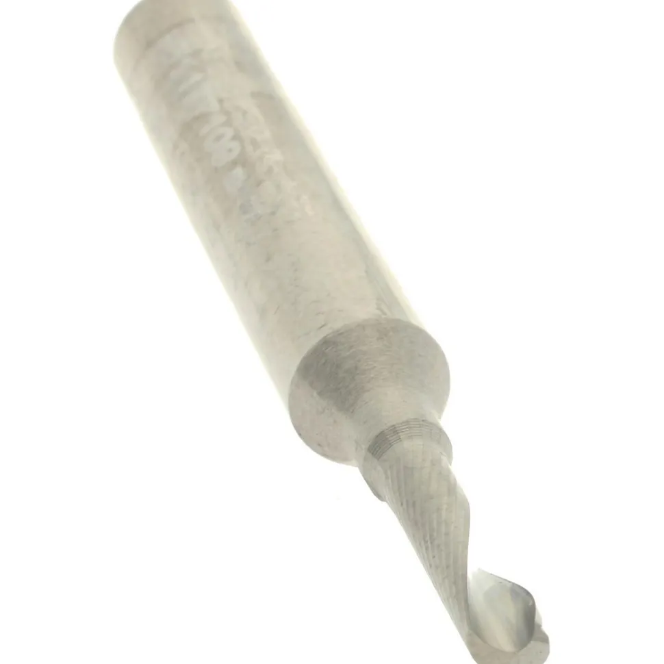 Spiral Router Bit: 1/8" Dia, 1/2" LOC, 1/4" Shank Dia, 1 Flute, Upcut