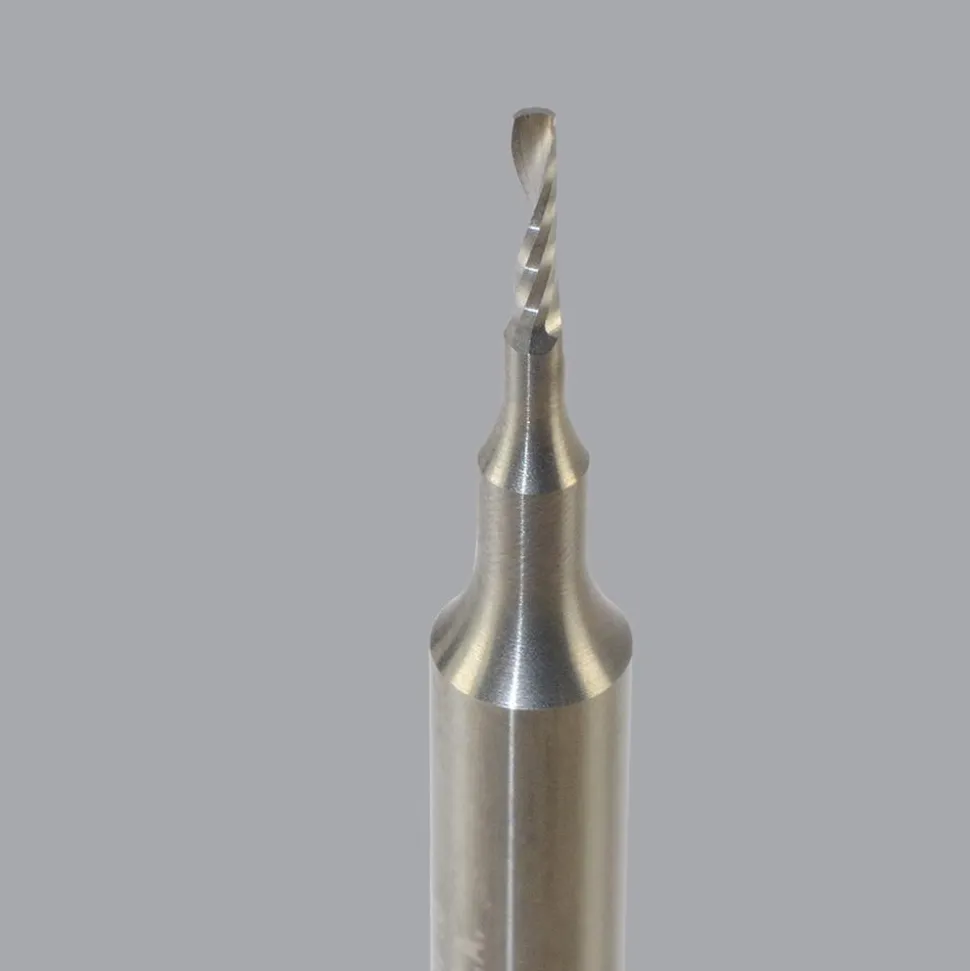 Spiral Router Bit: 1/16" Dia, 1/4" LOC, 1/4" Shank Dia, 1 Flute, Upcut