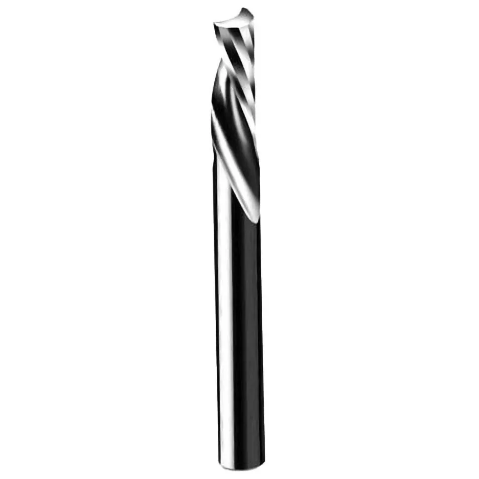 Spiral Router Bit: 1/4" Dia, 1-1/4" LOC, 1/4" Shank Dia, 1 Flute, Downcut