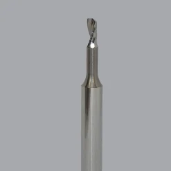 Spiral Router Bit: 1/8" Dia, 1/4" LOC, 1/4" Shank Dia, 1 Flute, Upcut