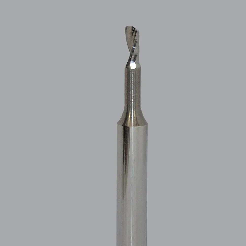 Spiral Router Bit: 1/8" Dia, 1/4" LOC, 1/4" Shank Dia, 1 Flute, Upcut