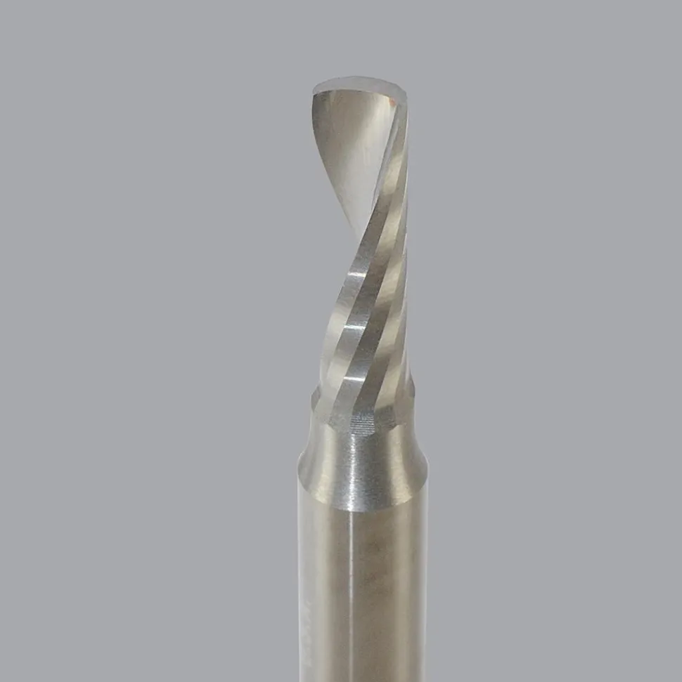 Spiral Router Bit: 3/16" Dia, 5/8" LOC, 1/4" Shank Dia, 1 Flute, Upcut