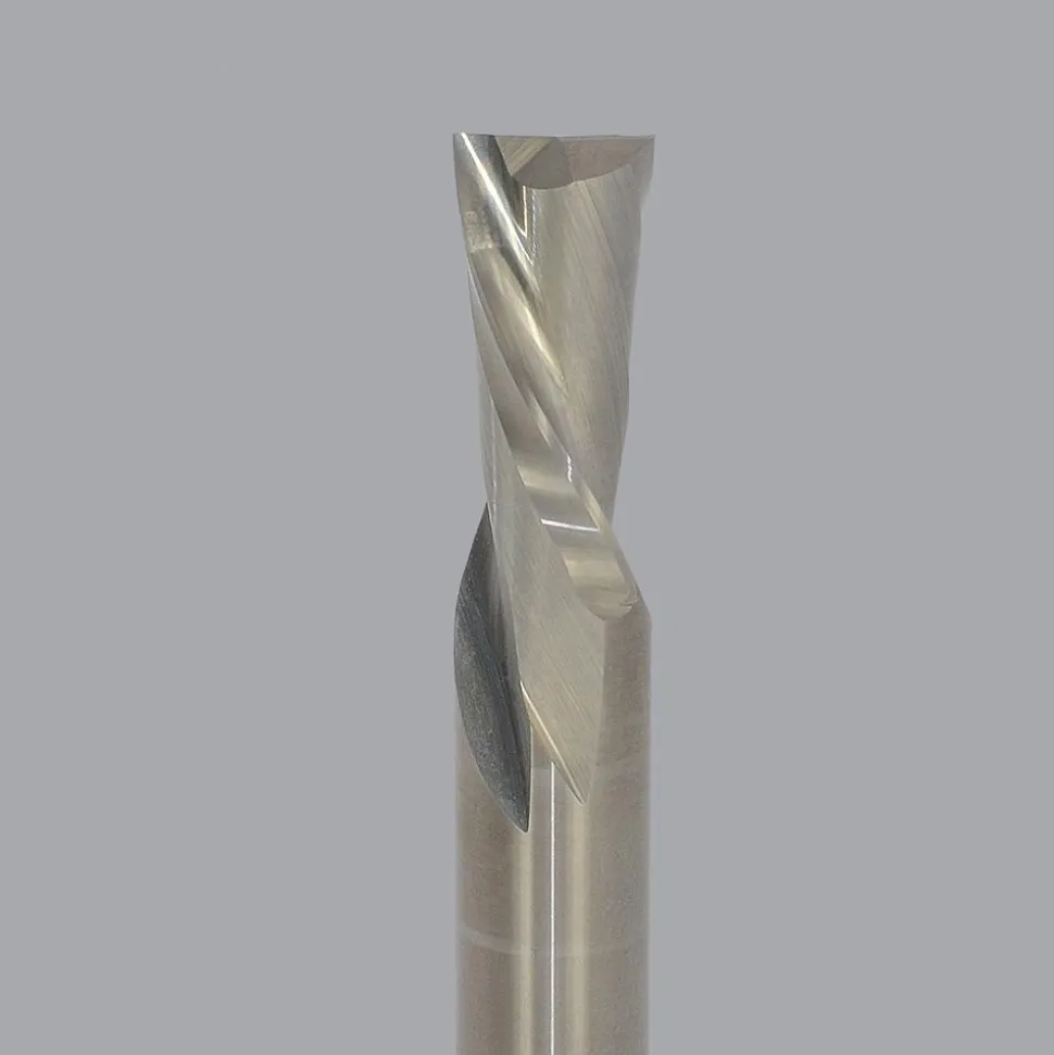 Spiral Router Bit: 1/4" Dia, 3/4" LOC, 1/4" Shank Dia, 2 Flute, Downcut