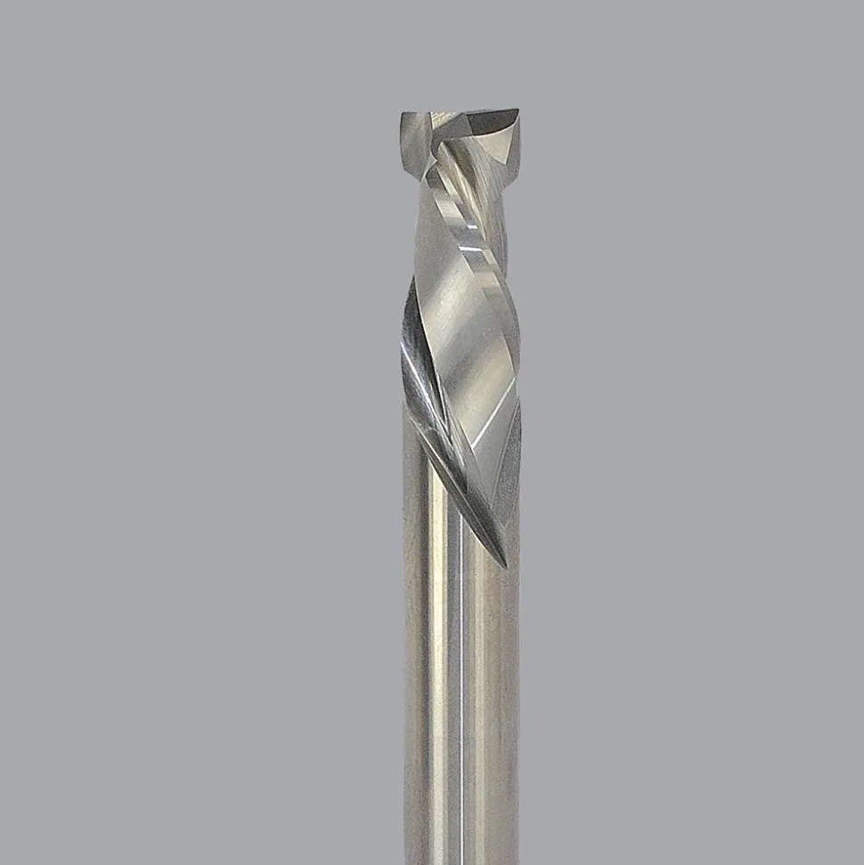 Spiral Router Bit: 3/8" Dia, 7/8" LOC, 3/8" Shank Dia, 2 Flute, Compression