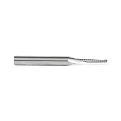 Spiral Router Bit: 1/8" Dia, 3/4" LOC, 1/4" Shank Dia, 1 Flute, Upcut