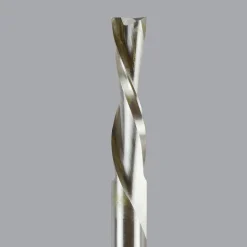 Spiral Router Bit: 1/4" Dia, 3/4" LOC, 1/4" Shank Dia, 2 Flute, Downcut