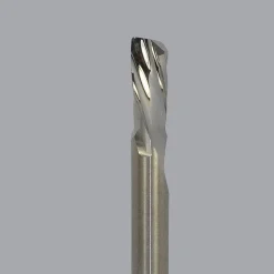 Spiral Router Bit: 1/4" Dia, 3/8" LOC, 1/4" Shank Dia, 1 Flute, Downcut