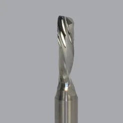 Spiral Router Bit: 3/16" Dia, 5/8" LOC, 1/4" Shank Dia, 1 Flute, Downcut