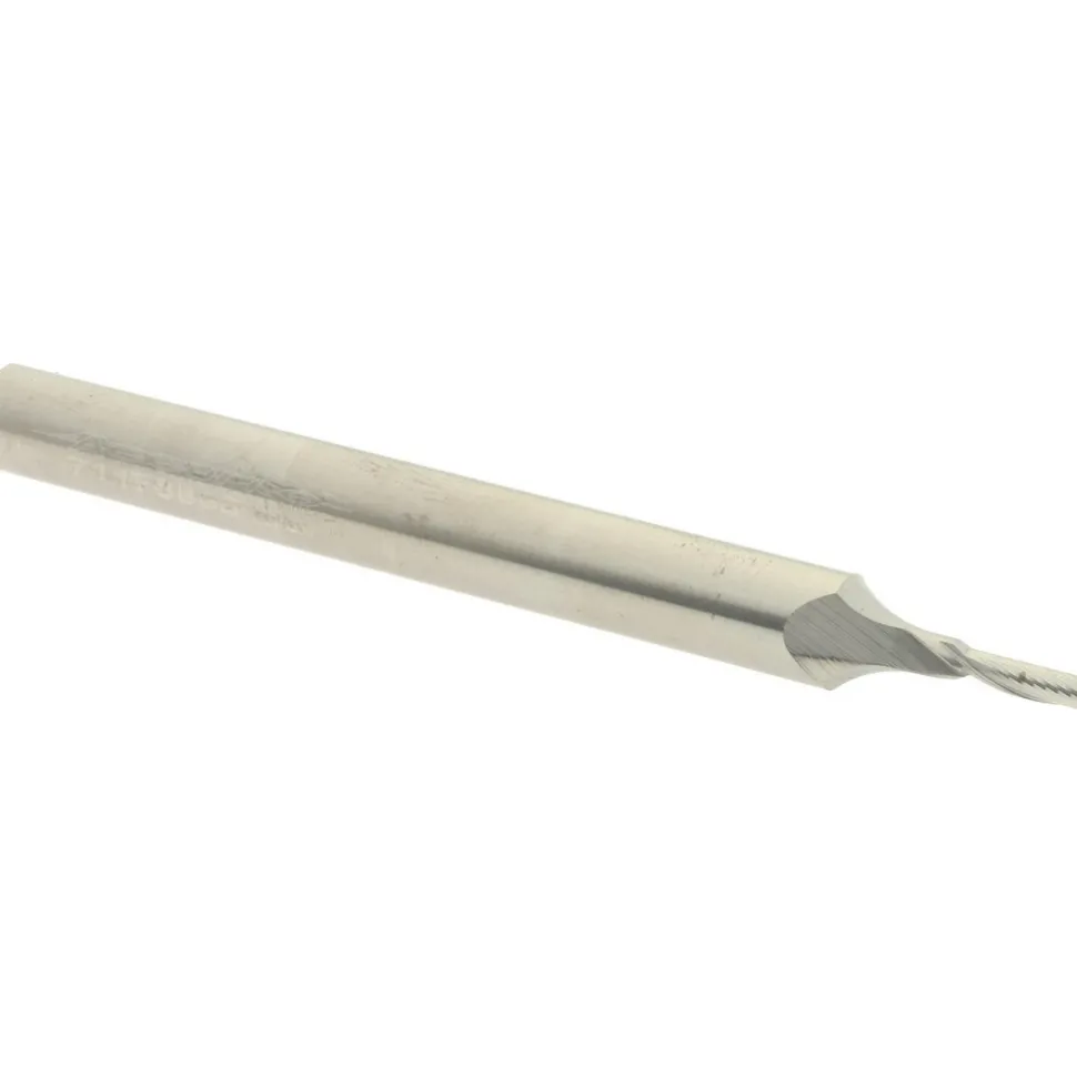 Spiral Router Bit: 2.00 mm Dia, 6.00 mm LOC, 6.00 mm Shank Dia, 1 Flute, Upcut