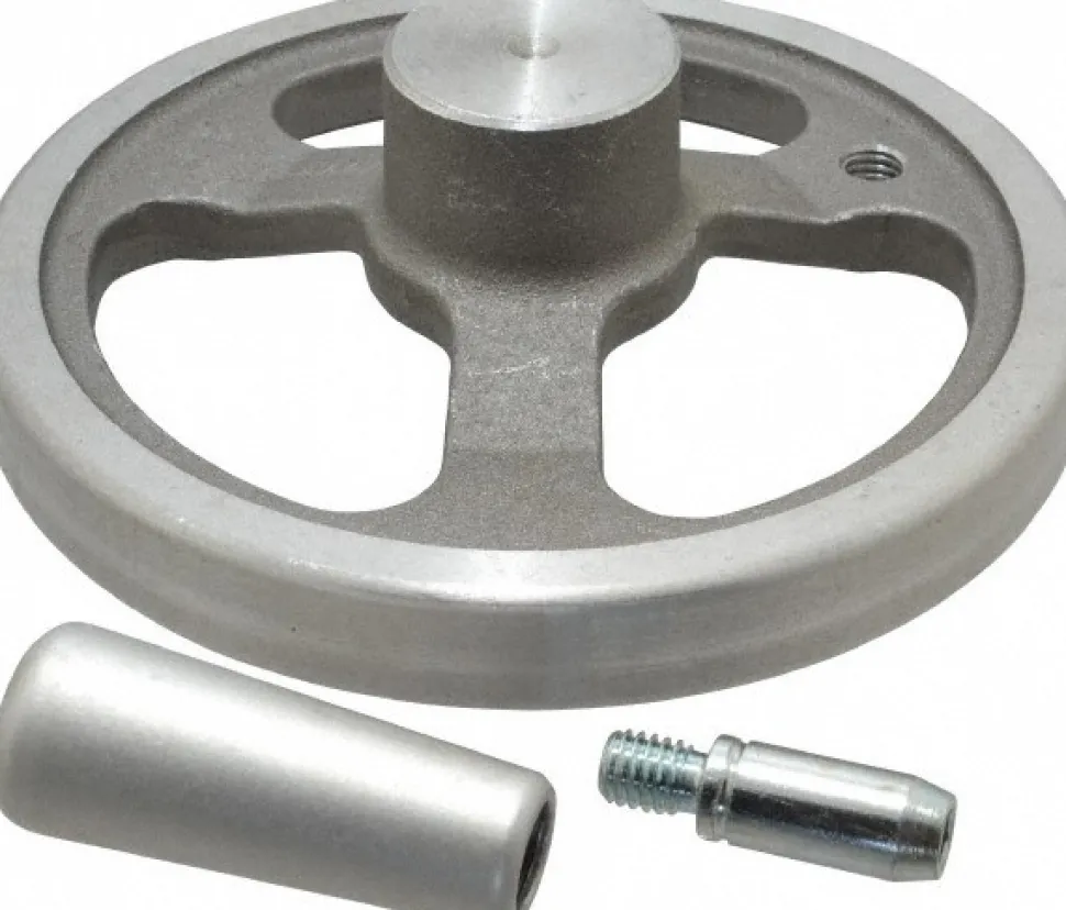 Spoked Offset Handwheel: Aluminum, Plain Finish