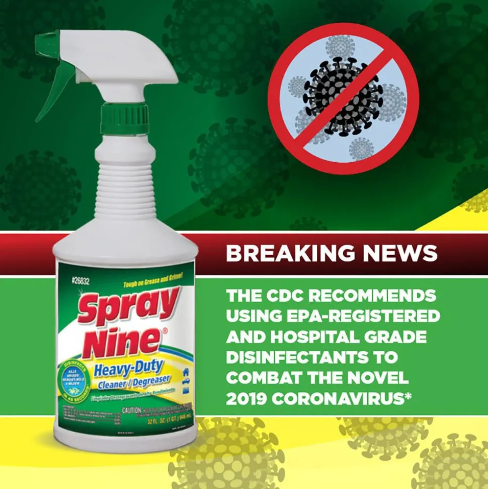 Spray Nine All-Purpose Cleaner & Degreaser: 32 oz Bottle, Disinfectant