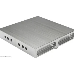 Square Aluminum CNC Clamping Pallet, Robot Ready, 6 in Long x 6 in Wide x 1 in Thick