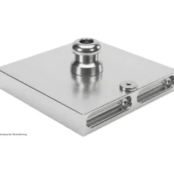 Square Aluminum CNC Clamping Pallet, Robot Ready, 6 in Long x 6 in Wide x 1 in Thick