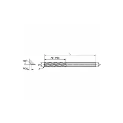 Square End Mill: 3/32" Dia, 3/8" LOC