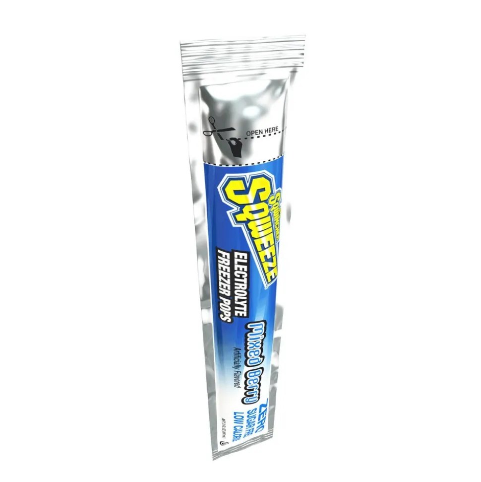 Sqwincher Freeze Pop: 3 oz Packet, Assorted Flavors, Sugar Free, Frozen Liquid, Yields 3.00 oz