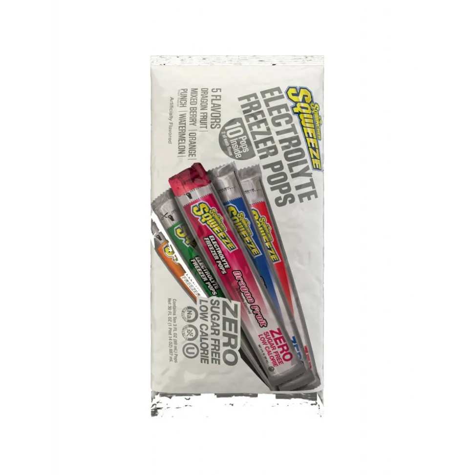 Sqwincher Freeze Pop: 3 oz Packet, Assorted Flavors, Sugar Free, Frozen Liquid, Yields 3.00 oz