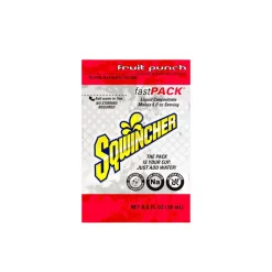 Sqwincher Sports Drink: 0.6 oz Packet, Fruit Punch, Liquid Concentrate, Yields 6.00 oz