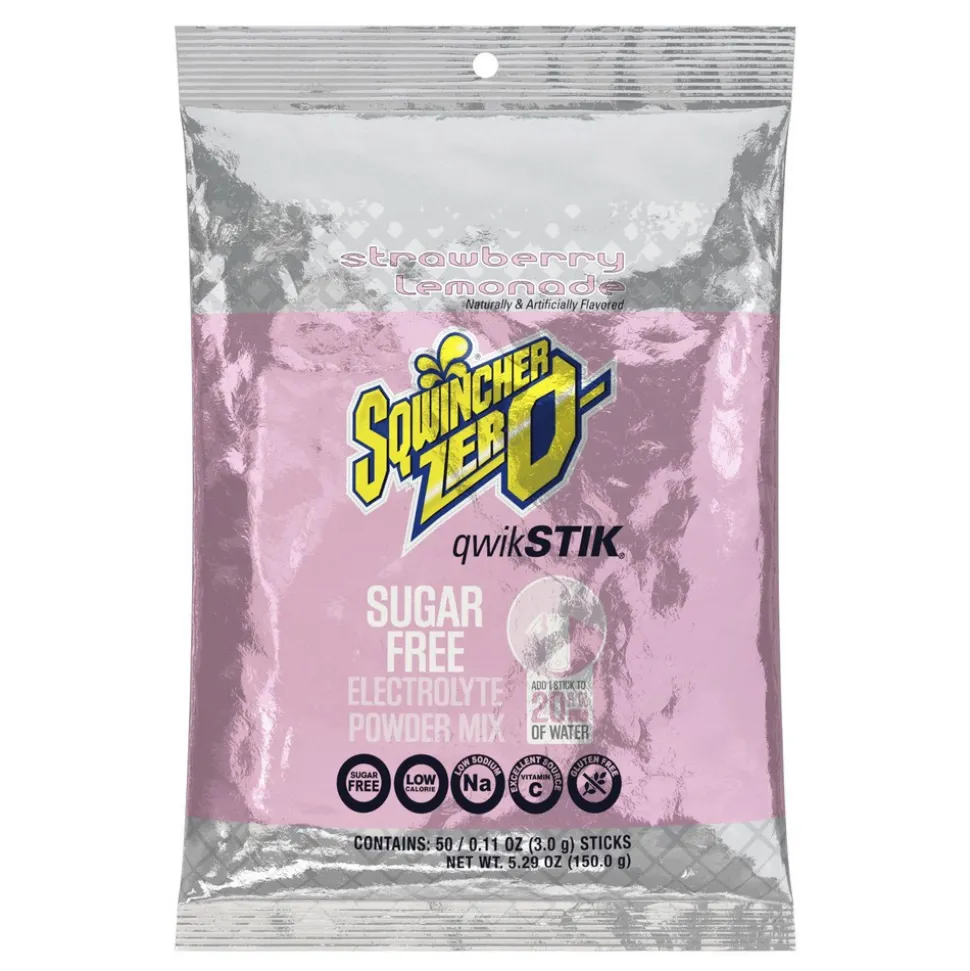 Sqwincher Sports Drink: 0.11 oz Packet, Strawberry Lemonade, Powder, Yields 20.00 oz