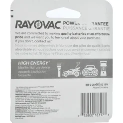 Standard Battery: Size D, Alkaline