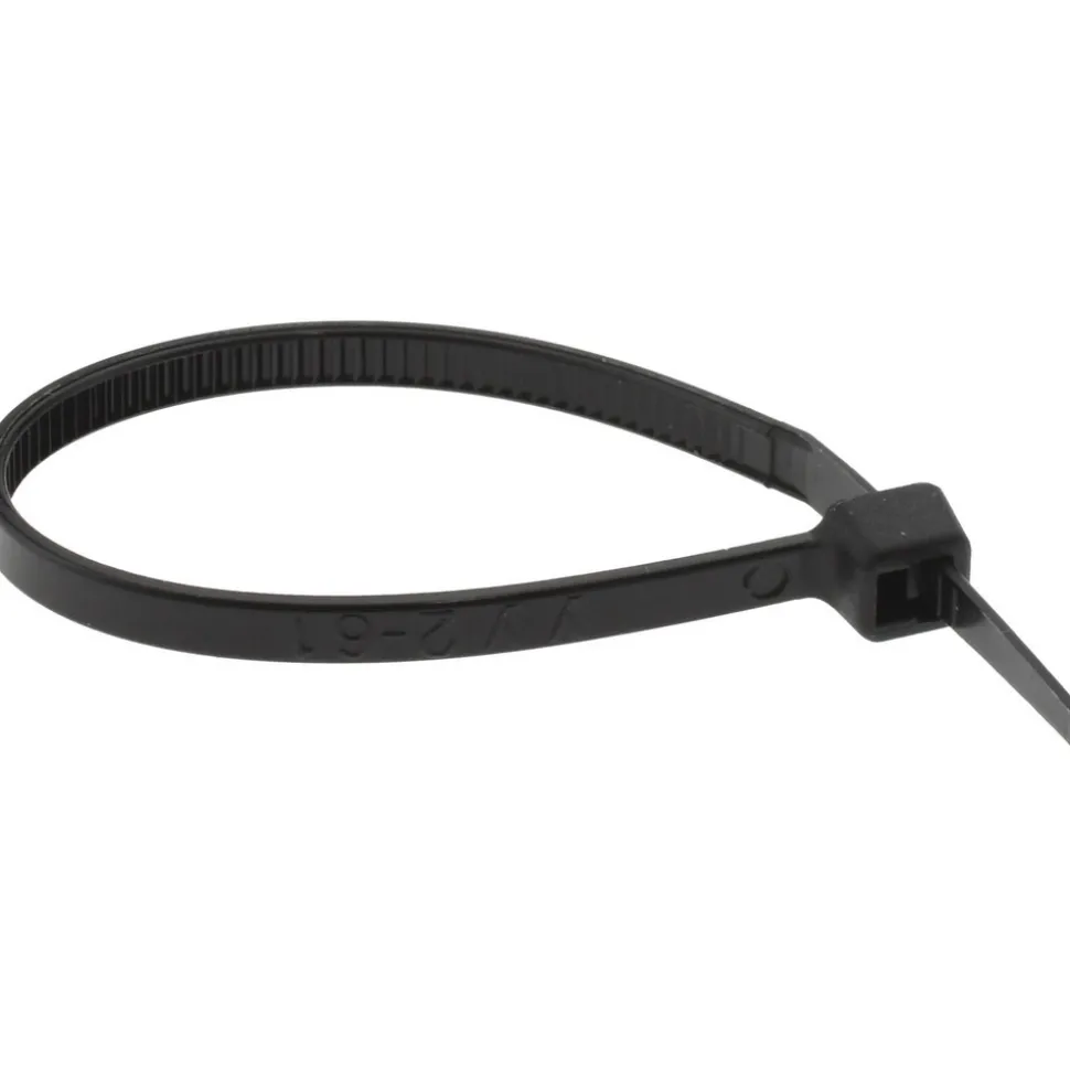 Standard Cable Tie: 4" Long, Black, Nylon