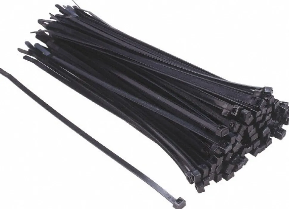Standard Cable Tie: 14.2" Long, Black, Nylon