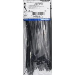 Standard Cable Tie: 11.1" Long, Black, Nylon