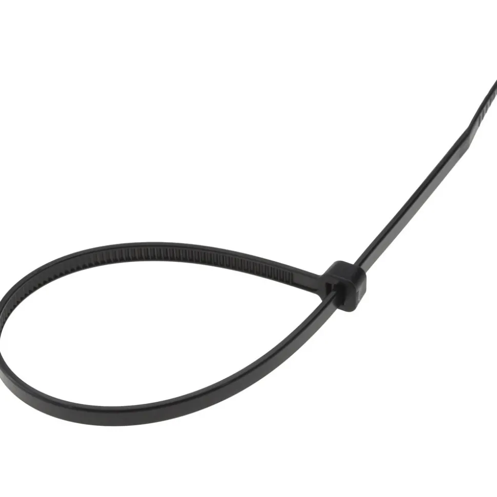 Standard Cable Tie: 8" Long, Black, Nylon