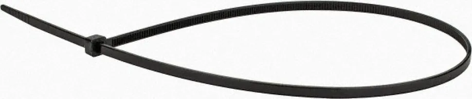 Standard Cable Tie: 14.6" Long, Black, Nylon