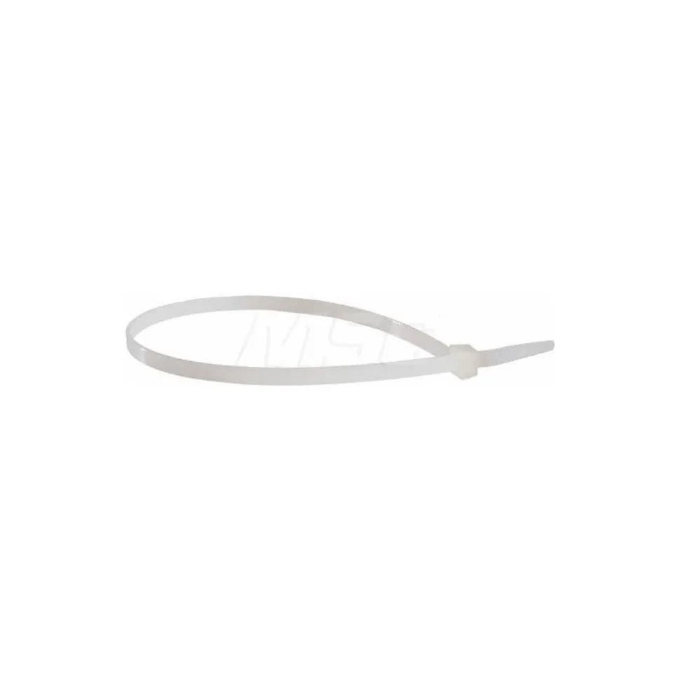 Standard Cable Tie: 11-1/4" Long, Natural, Nylon