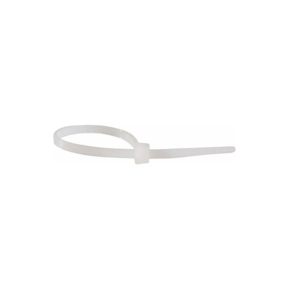 Standard Cable Tie: 4-1/8" Long, Natural, Nylon