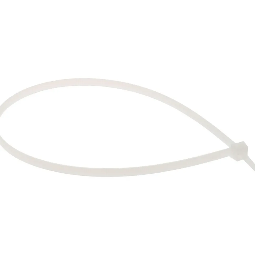 Standard Cable Tie: 14-1/4" Long, Natural, Nylon
