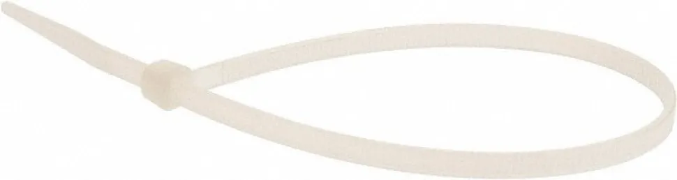 Standard Cable Tie: 8" Long, Natural, Nylon