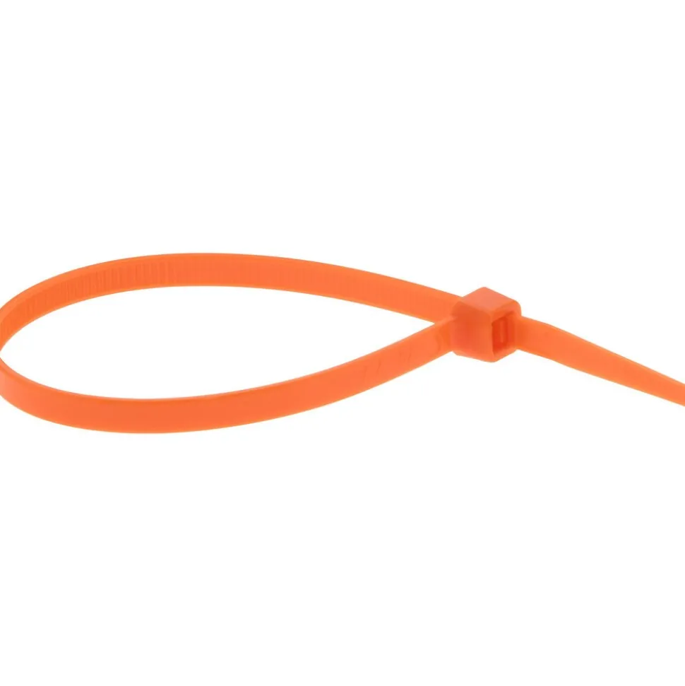 Standard Cable Tie: 8" Long, Orange, Nylon