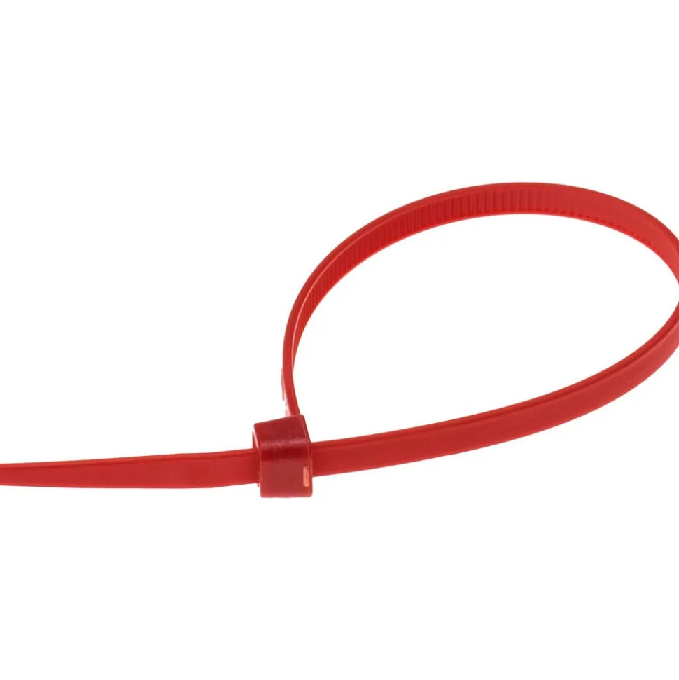 Standard Cable Tie: 8" Long, Red, Nylon