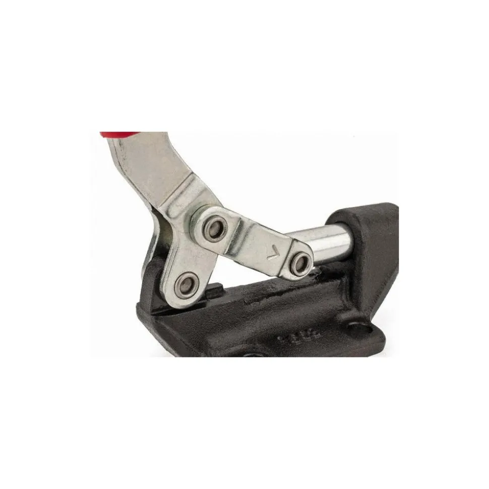 Standard Straight Line Action Clamp: 600 lb Load Capacity, 1.25" Plunger Travel, Flanged Base, Carbon Steel