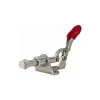 Standard Straight Line Action Clamp: 100 lb Load Capacity, 0.63" Plunger Travel, Flanged Base, Carbon Steel