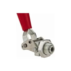 Standard Straight Line Action Clamp: 200 lb Load Capacity, 0.75" Plunger Travel, Mounting Plate Base, Carbon Steel