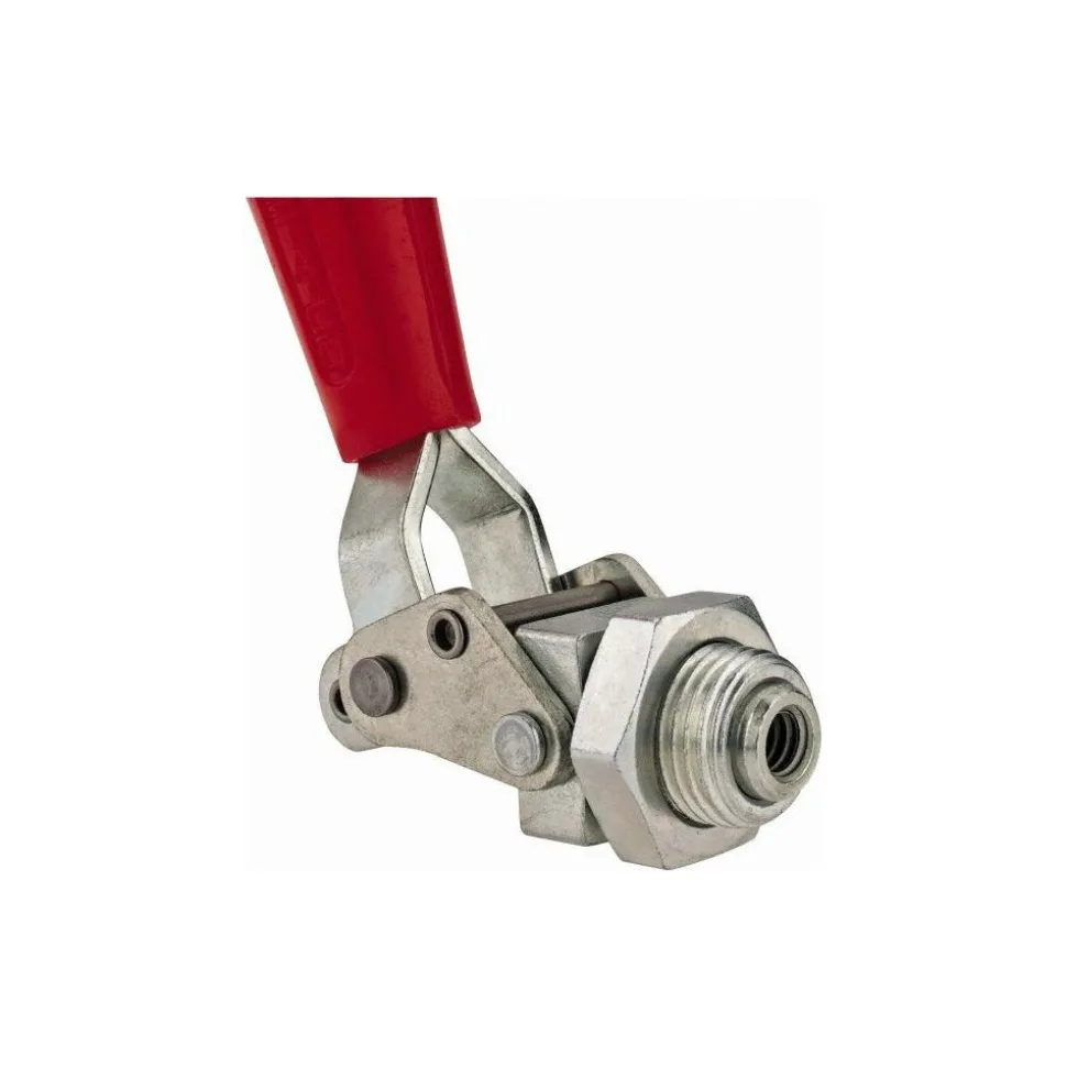 Standard Straight Line Action Clamp: 200 lb Load Capacity, 0.75" Plunger Travel, Mounting Plate Base, Carbon Steel
