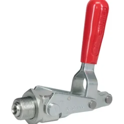 Standard Straight Line Action Clamp: 700 lb Load Capacity, 2.63" Plunger Travel, Mounting Plate Base, Carbon Steel