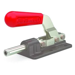 Standard Straight Line Action Clamp: 800 lb Load Capacity, 1.63" Plunger Travel, Flanged Base, Carbon Steel