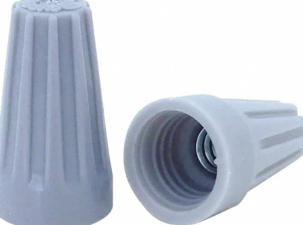 Standard Twist-On Wire Connector: Gray, Flame-Retardant, 22 to 16 AWG
