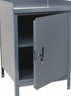 Stationary Combination Storage Cabinet & Work Table: 24" Wide, 24" Deep, 34" High