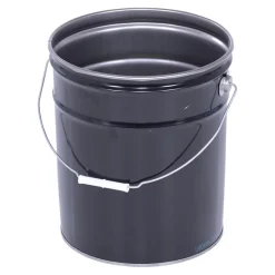 Steel Open Head Pail: 11-7/8 In. x 11-7/8 In. x 13-3/8 In. 5 Gallon Black