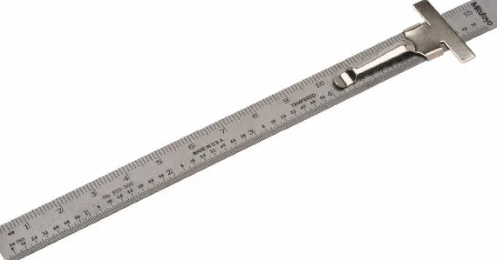 Steel Rule: 6" OAL, English & Metric Graduation, Flexible, 1/2" OAW