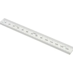 Steel Rule: 6" OAL, Metric Graduation, Rigid, 3/4" OAW