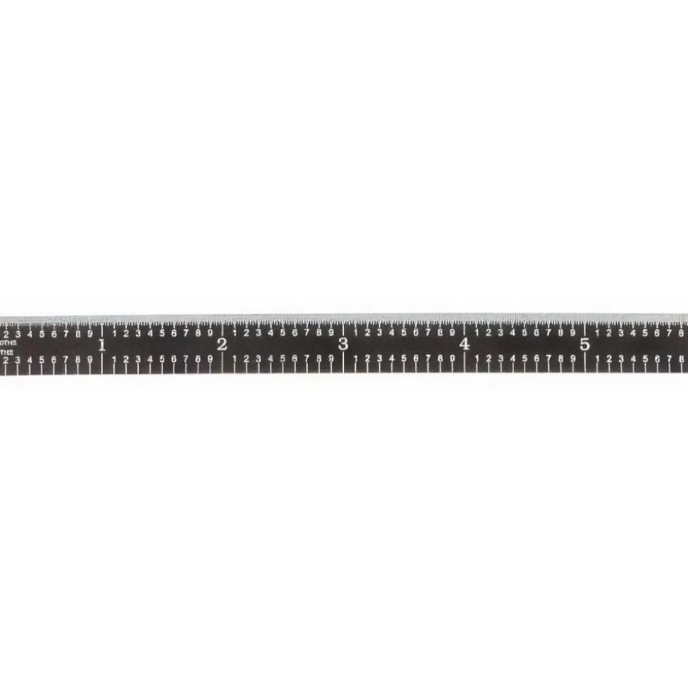 Steel Rule: 6" OAL, 5R Graduation, Flexible, 1/2" OAW