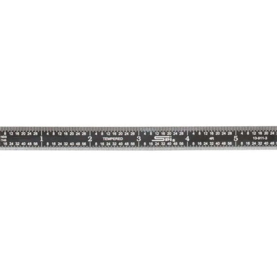 Steel Rule: 6" OAL, 4R Graduation, Flexible, 1/2" OAW