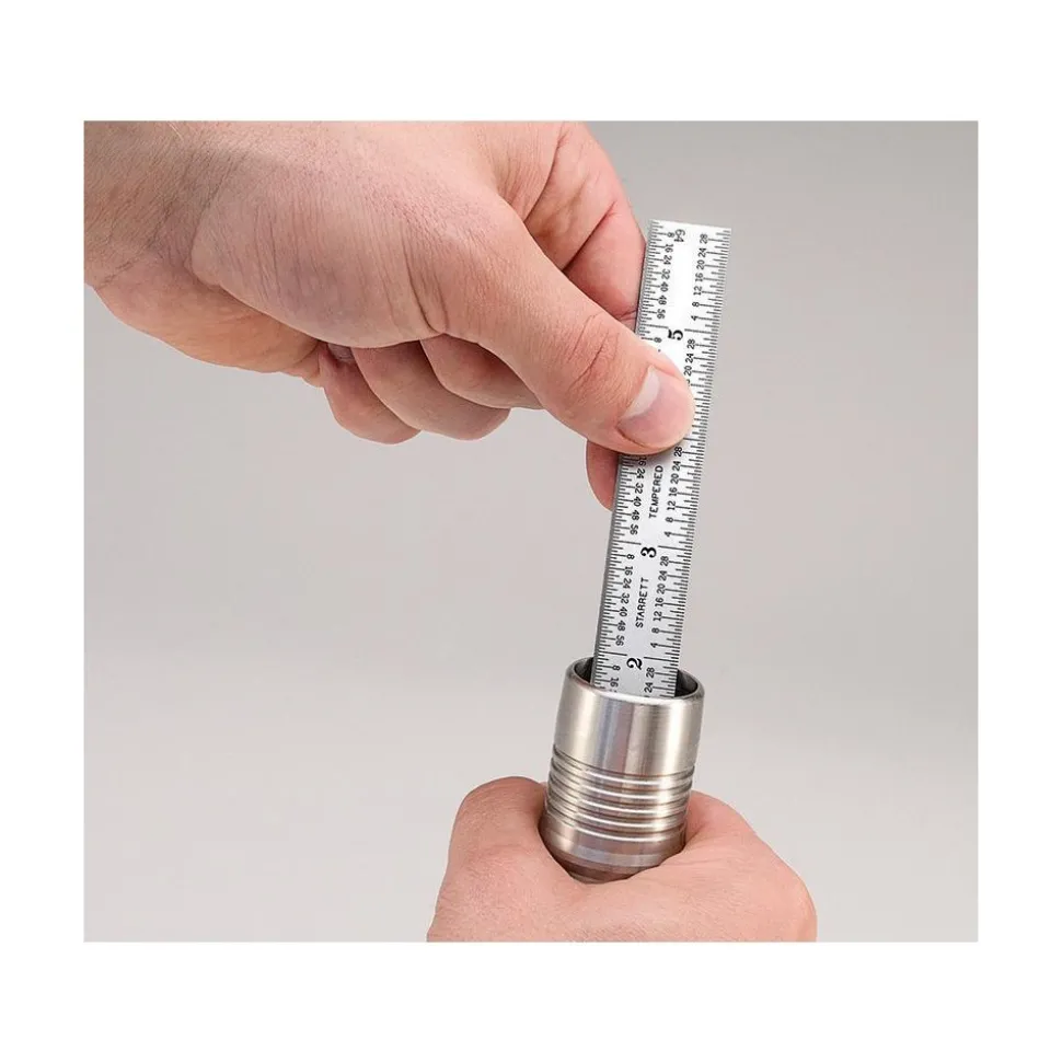 Steel Rule: 6" OAL, 4R Graduation, Rigid, 3/4" OAW